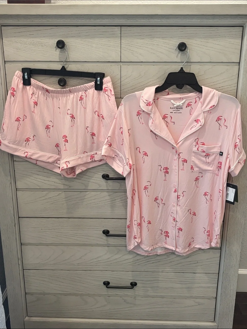 kate spade Pink Flamingo Short Pajama Set - Light Pink